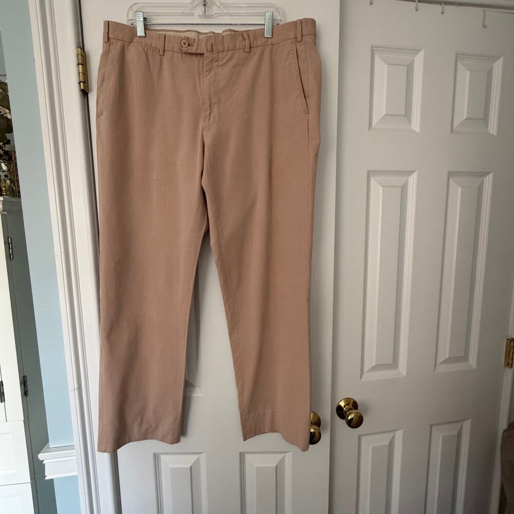 Ermenegildo Zegna Flat Front Straight Leg Light Weight Pants Khaki Men's 38x31